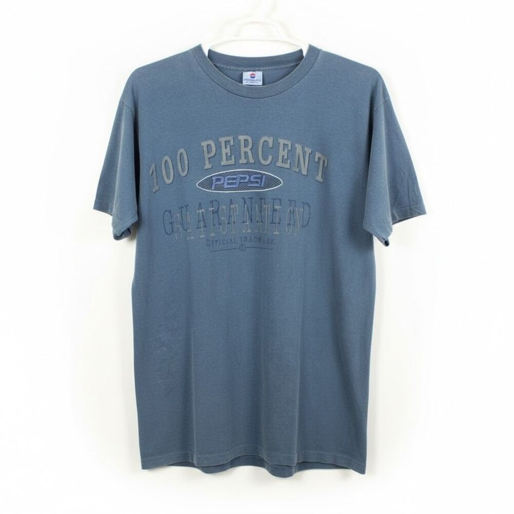 Vintage 90s PEPSI Shirt Men's L XL Blue Embroidered Logo Crewneck Tee